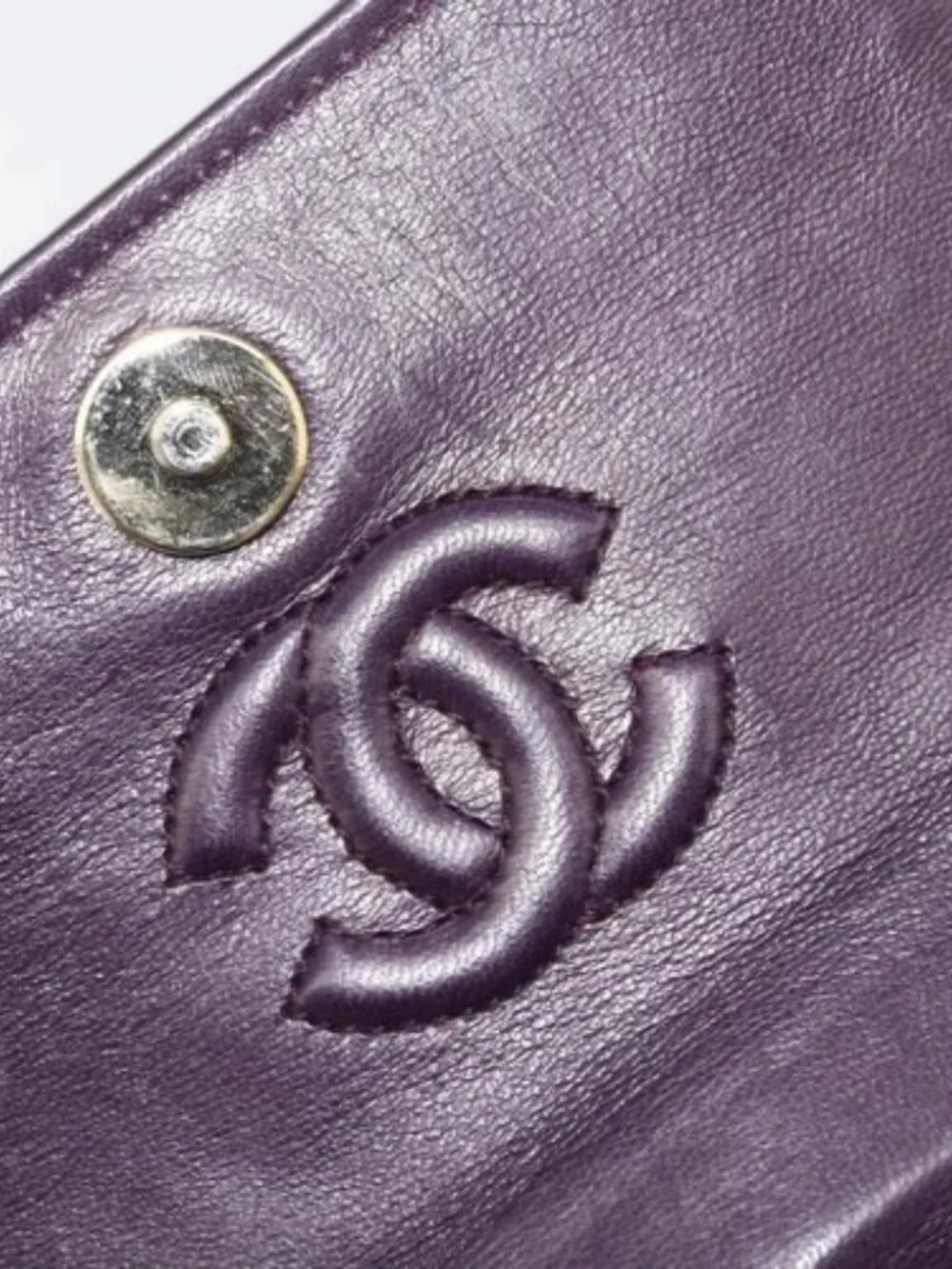 CHANEL Matelasse Chain Camelia Shoulder Bag Velor Purple Gold CC Auth YKZ1012V
